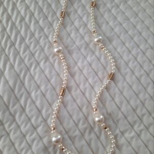 Necklace, chicos, pearl and gold